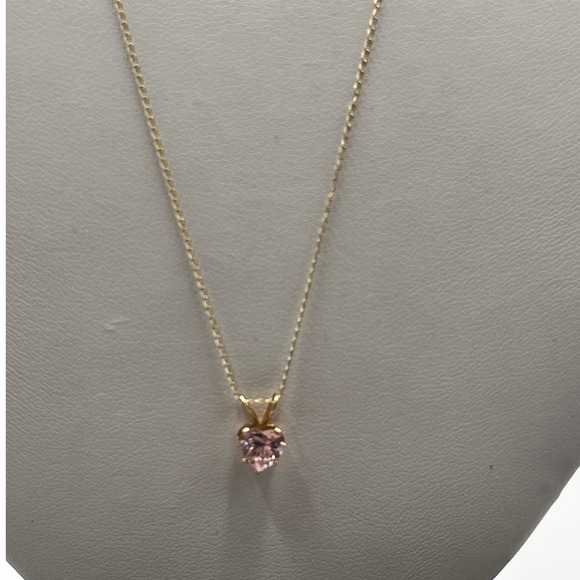 14k Pink CZ 7mm Heart Pendant 10k- 20